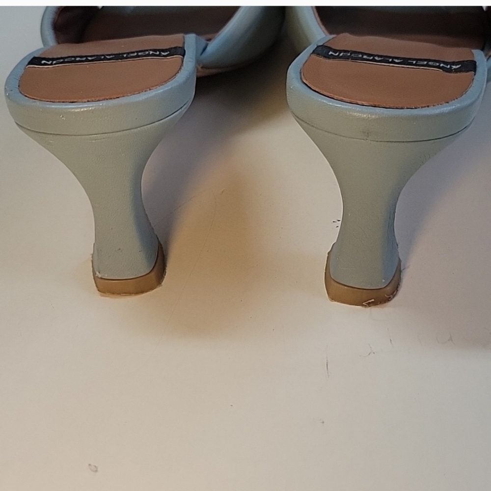 ANGEL ALARCON Pale Light Blue Slides/mules Size 39 - Picture 10 of 12
